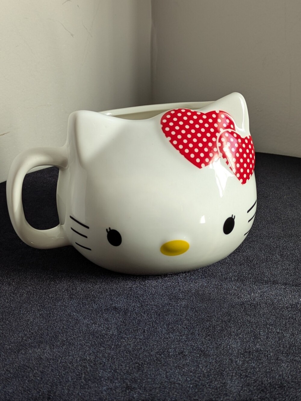 Hello Kitty 24oz Head Mug with Red Polka Dot Heart Accent, 35th Anniversary
